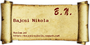 Bajcsi Nikola névjegykártya
